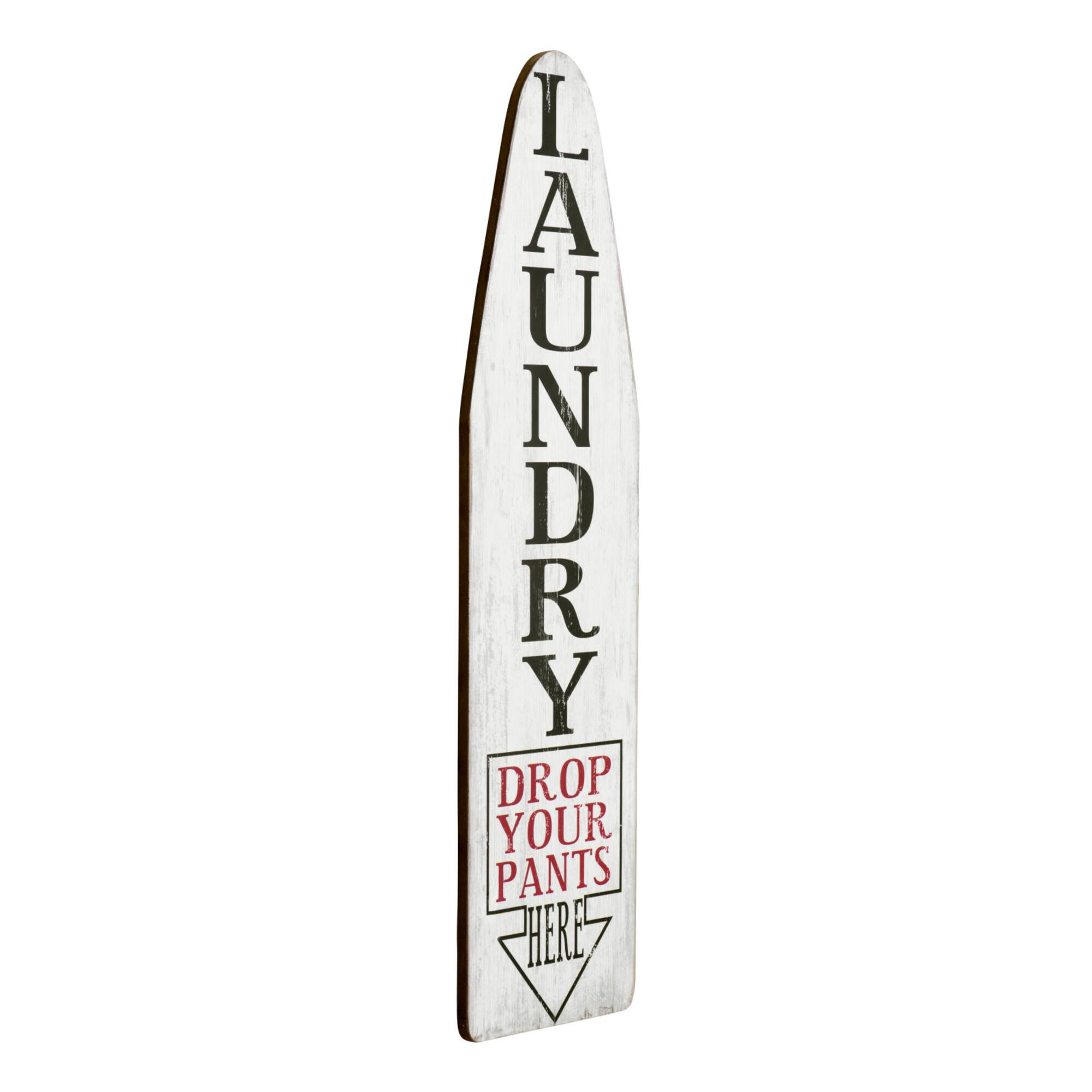 Hello Honey® White Laundry Ironing Board Shaped Wood Sign